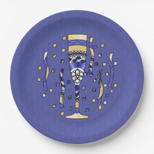 New Year's Toast Paper Plate