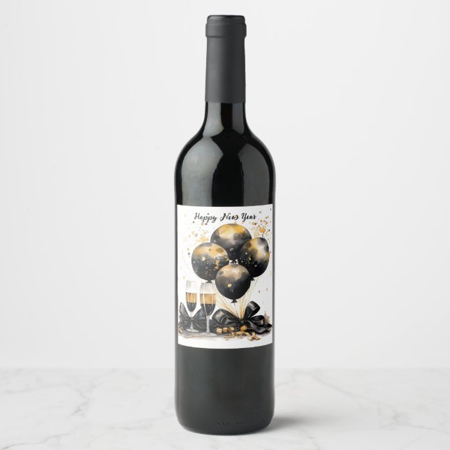 New Year's Wine Bottle! 🍾✨ Label (Front)