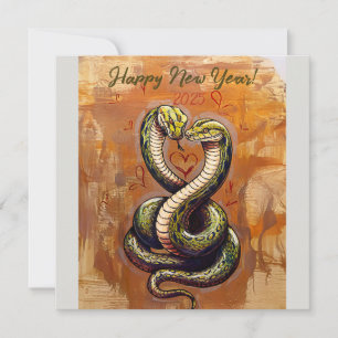 New Year's Wish for Love 2025 Wooden Snake Card
