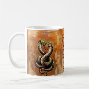 New Year's Wish for Love 2025 Wooden Snake  Coffee Mug
