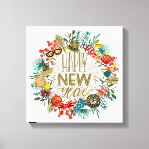 New Year's Wreath Canvas Print