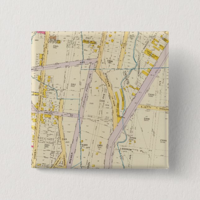 New York 10 15 Cm Square Badge (Front)