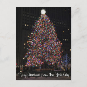 New York 2018 Rockefeller Centre Christmas Tree Holiday Postcard