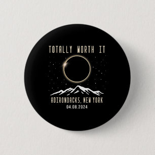 New York 2024 Total Solar Eclipse 1 6 Cm Round Badge