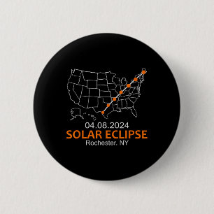 New York 2024 Total Solar Eclipse 6 Cm Round Badge