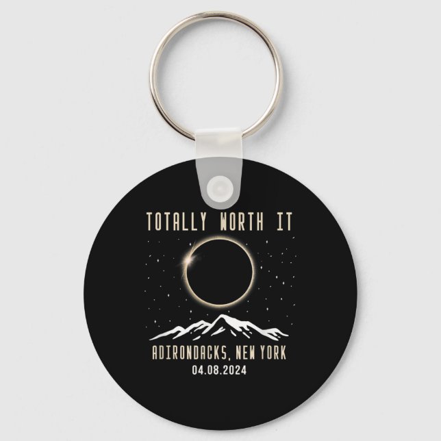 New York 2024 Total Solar Eclipse  Key Ring (Front)