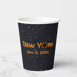 New York 2024 Total Solar Eclipse Paper Cups
