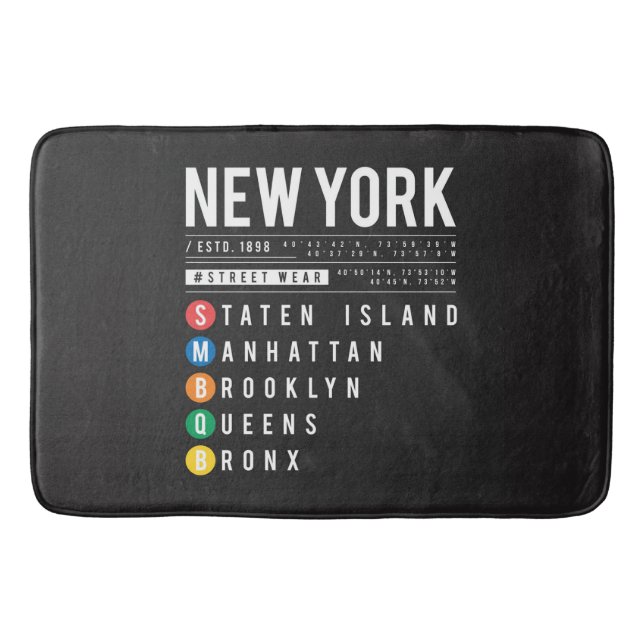 New York 5 Boroughs Bath Mat (Front)