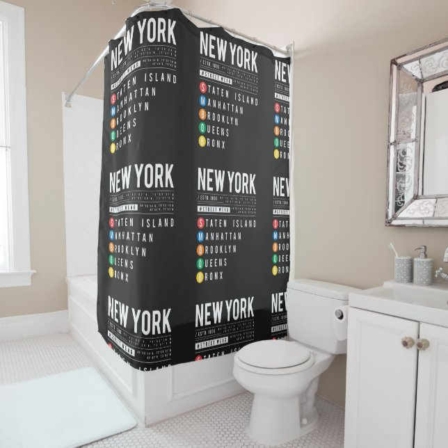 New York 5 Boroughs Shower Curtain (In Situ)