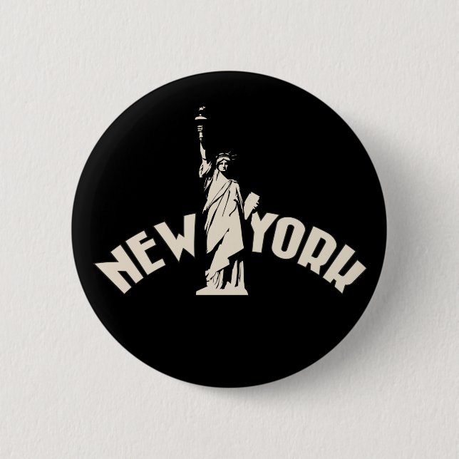 New York 6 Cm Round Badge (Front)