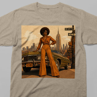 New York 70s Retro Black Woman NYC T-Shirt