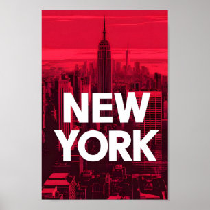 New York America Art Vintage Travel Illustration Poster