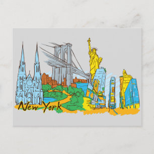 New York, America Famous City Postcard