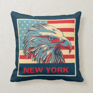 New York american eagle throw pillow