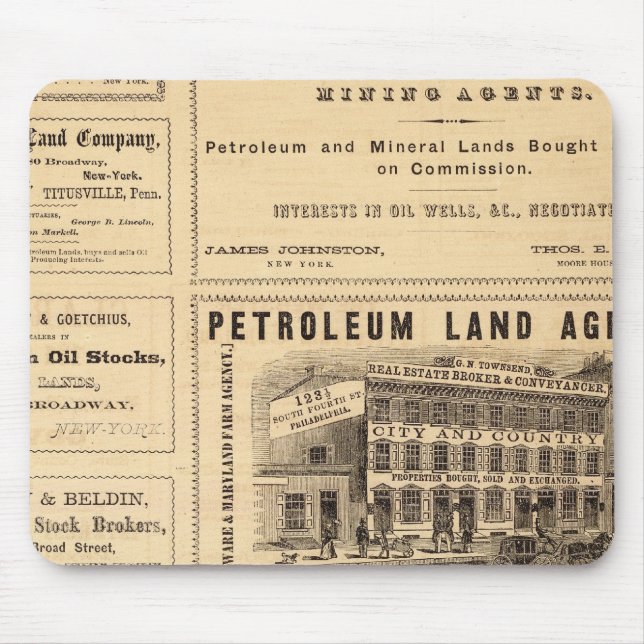 New York and Pennsylvania Oil Advertisements Mouse Pad (Front)