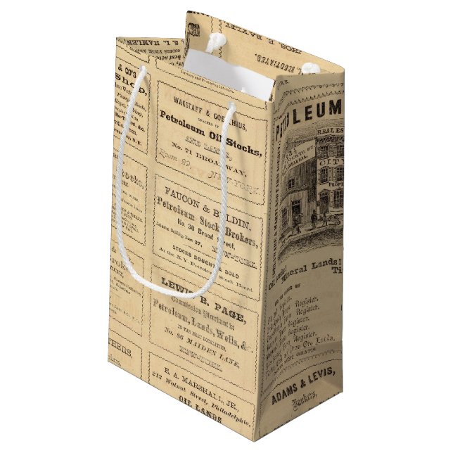 New York and Pennsylvania Oil Advertisements Small Gift Bag (Back Angled)