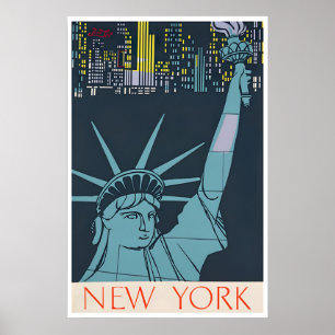 New York Art NY Travel Poster Vintage Print