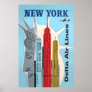 New York Art Statue Of Liberty Print Delta Travel