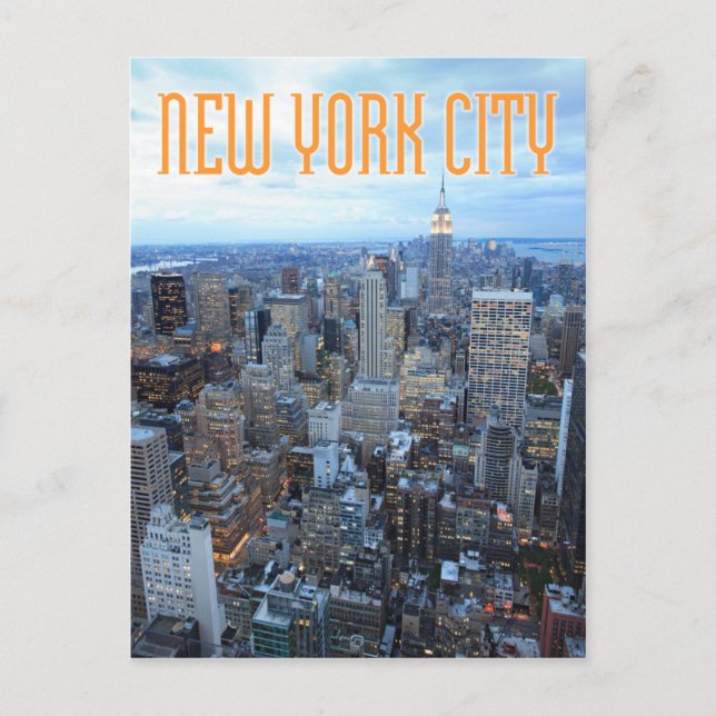 new york at dusk postcard (Front)