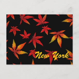 New York Autumn Leaves Postcard