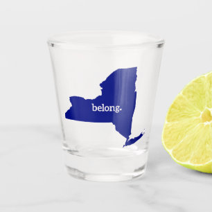 New York Belong State Map Shot Glass