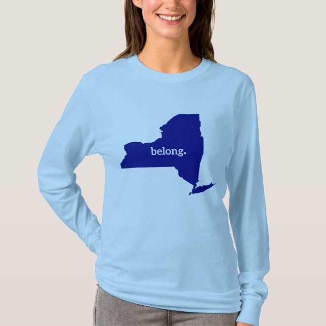 New York Belong State Map T-Shirt (Front)