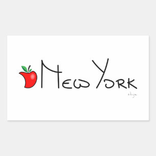 New York Big Apple Rectangular Sticker