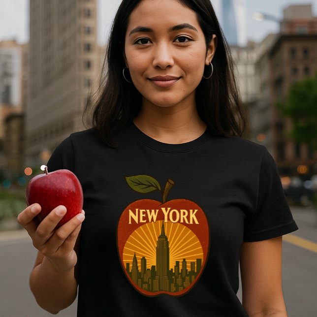 New York Big Apple Retro Art Deco T-Shirt (Creator Uploaded)