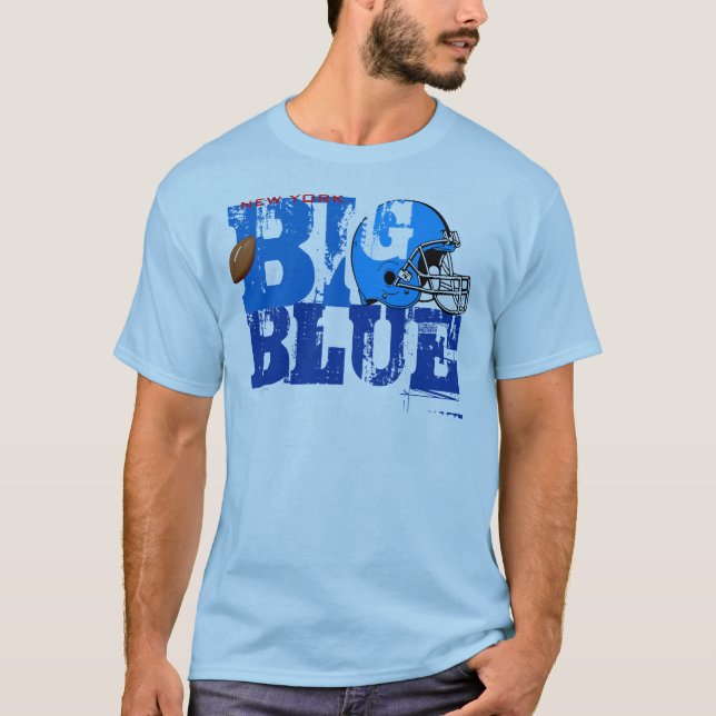 New York Big Blue Helmet Football T-Shirt 1 (Front)