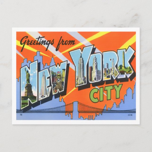 New York Big Letters Postcard (Front)