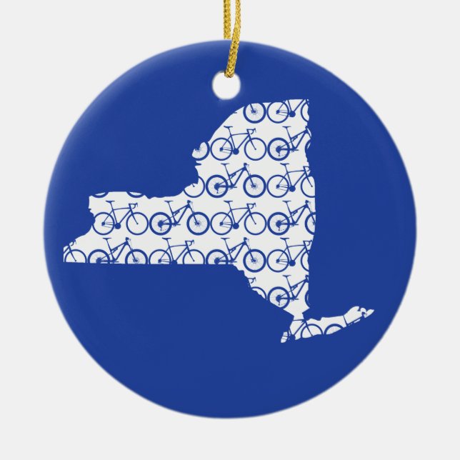 New York Bike Ceramic Tree Decoration (Front)