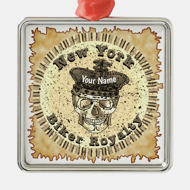 New York Biker Metal Tree Decoration (Front)