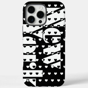 New York Black And White Hearts Pattern  iPhone 16 Pro Max Case