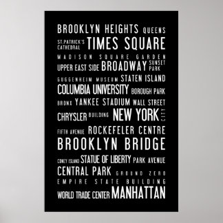 New York black and white poster