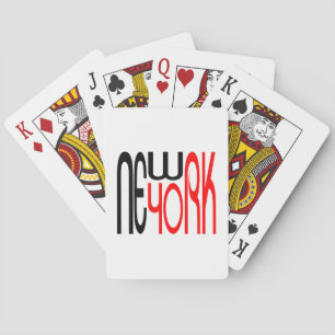 New-York-Black-Red Typography Playing Cards