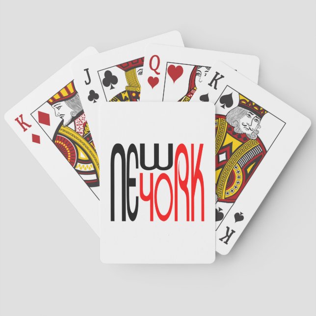New-York-Black-Red Typography Playing Cards (Back)