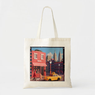 New York Bodega Taxi Illustration Poster Tote Bag