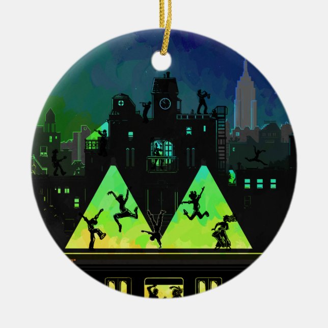 New York Boogie Nights Ceramic Tree Decoration (Front)
