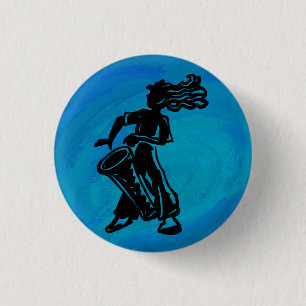 New York Boogie Nights Drum Blue 3 Cm Round Badge