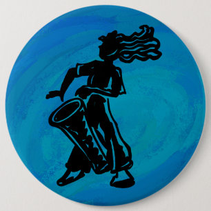 New York Boogie Nights Drum Blue 6 Cm Round Badge