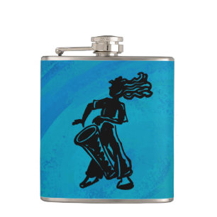 New York Boogie Nights Drum Blue Hip Flask