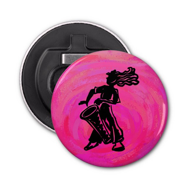 New York Boogie Nights Drum Hot Pink Bottle Opener (Front)