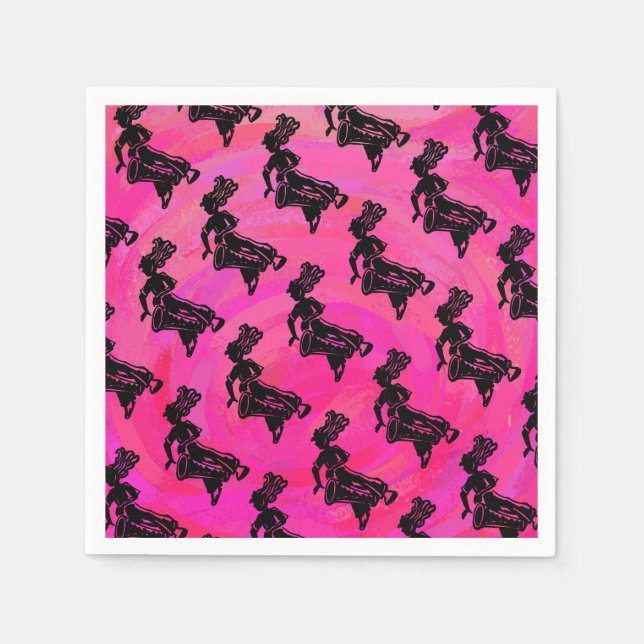 New York Boogie Nights Drum Hot Pink Napkin (Front)