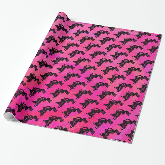 New York Boogie Nights Drum Hot Pink Wrapping Paper (Unrolled)