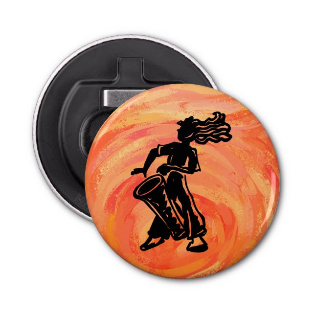 New York Boogie Nights Drum Orange Bottle Opener (Front)