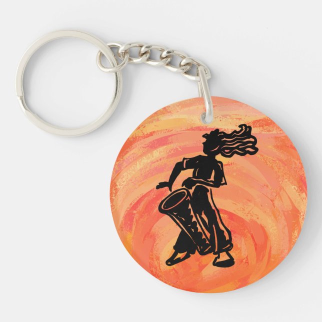 New York Boogie Nights Drum Orange Key Ring (Front)