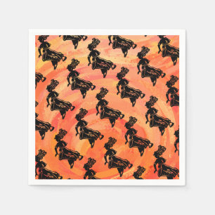 New York Boogie Nights Drum Orange Napkin