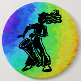 New York Boogie Nights Drum Rainbow 6 Cm Round Badge