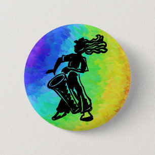 New York Boogie Nights Drum Rainbow 6 Cm Round Badge