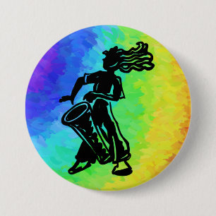 New York Boogie Nights Drum Rainbow 7.5 Cm Round Badge